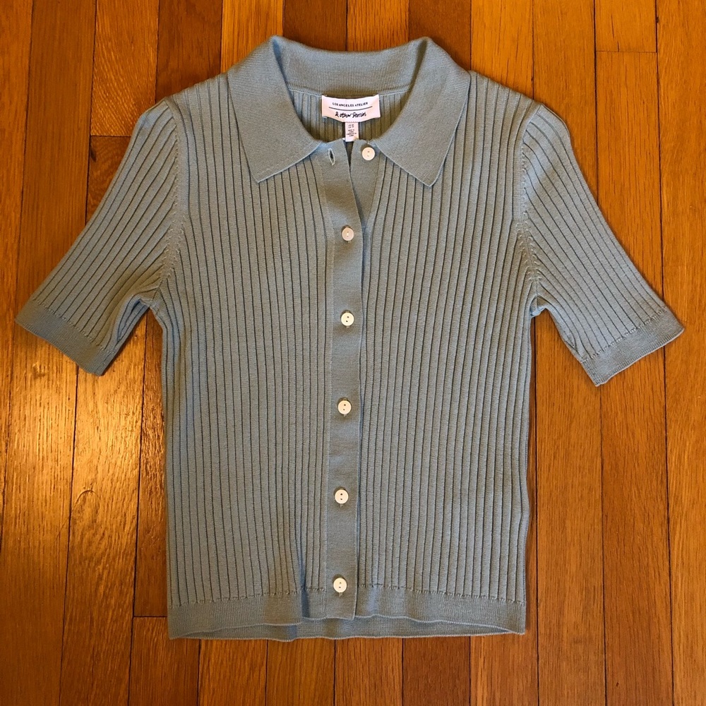 NWT & Other Stories button front sweater sage green